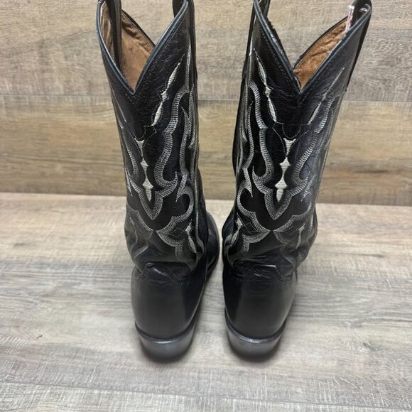Tony Lama Bonham Black Ostrich Western Boots Men's Size 8 - Picture 3 of 7